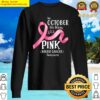 womens in october we wear pink ribbon breast cancer awareness tee v neck sweater