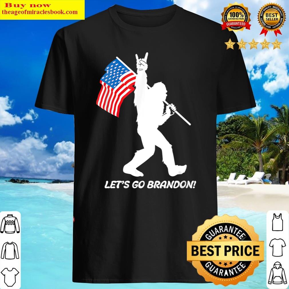 Womens Let’s Go Brandon American Flag Impeach Biden V-neck Shirt