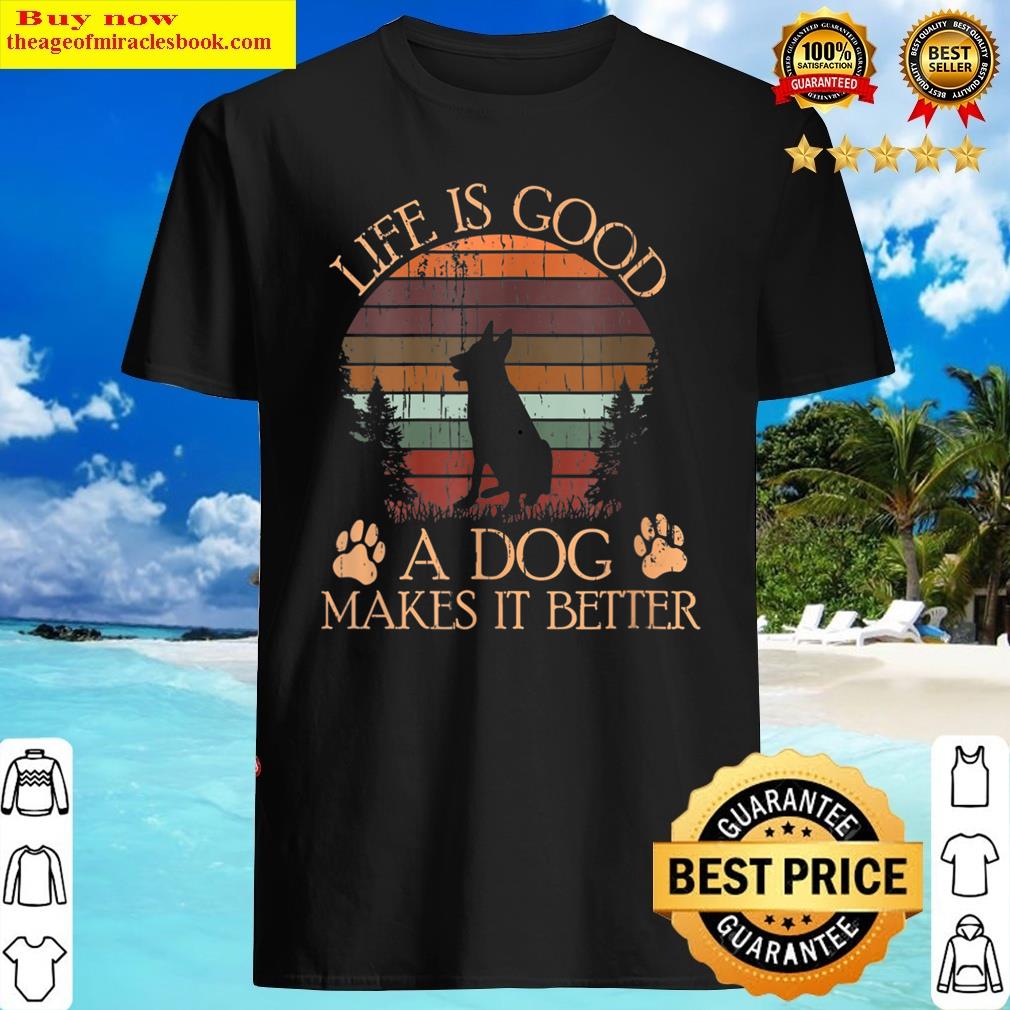 womens life is good a dog makes it better vintage v neck shirt