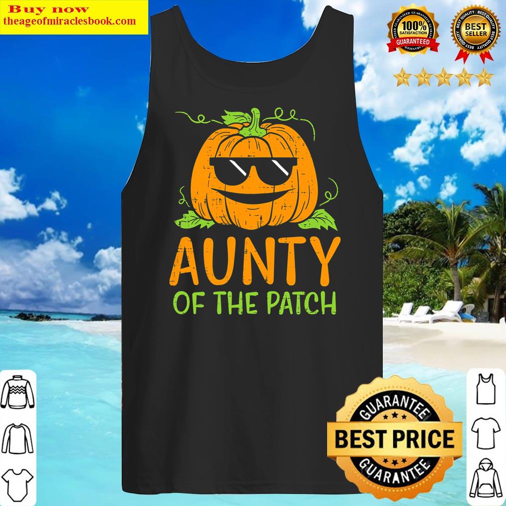Womens Pumpkin Aunty Of Patch Halloween Family Aunt Auntie Women Shirt Tank Top