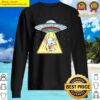 womens ufo abduction elephant playing guitar v neck sweater