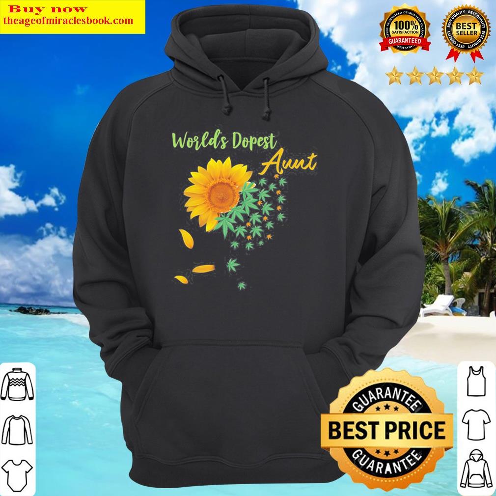 worlds dopest aunt sunflower weed leaves pullover hoodie