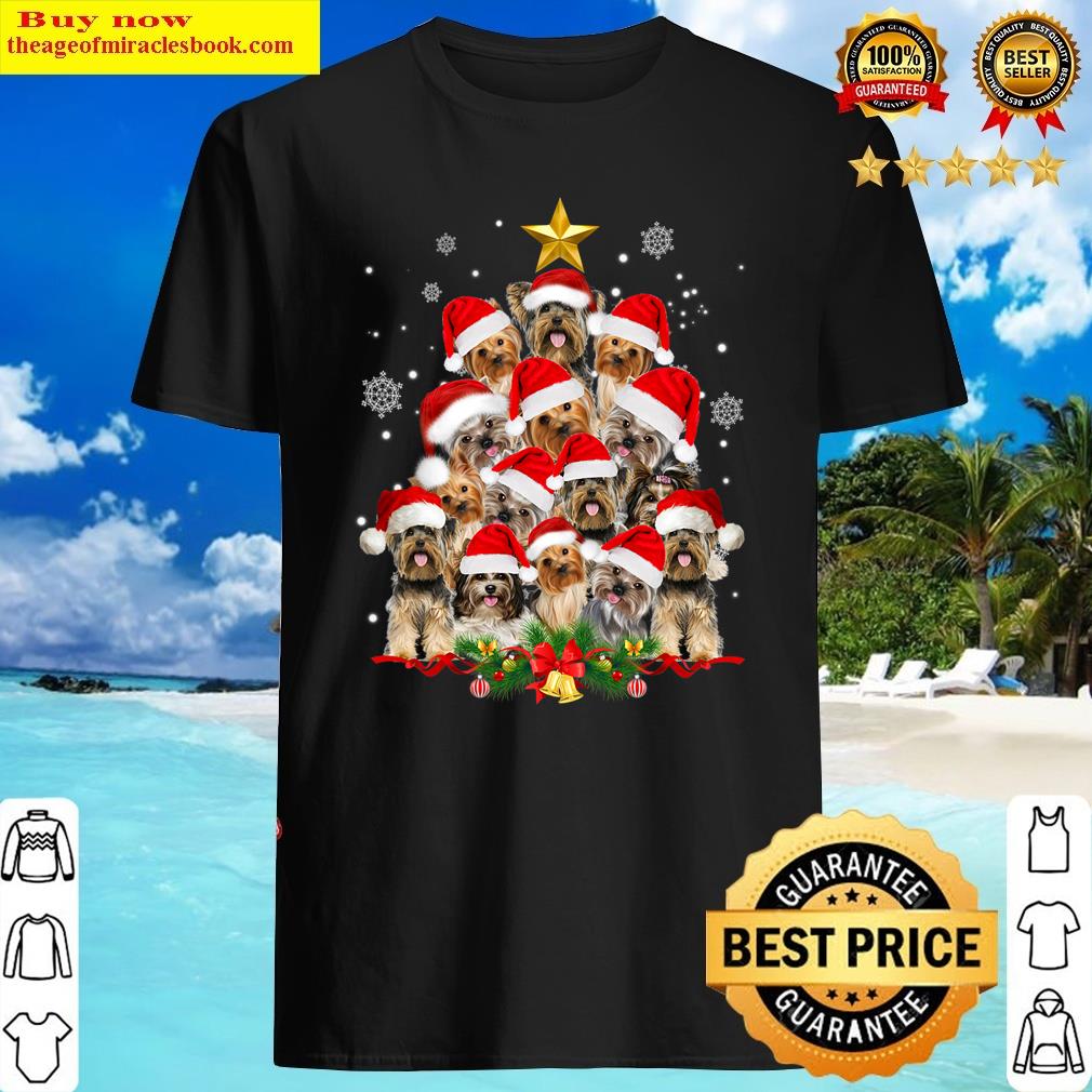 Yorkie Christmas Tree Funny Xmas Gifts For Yorkie Dog Lover Shirt