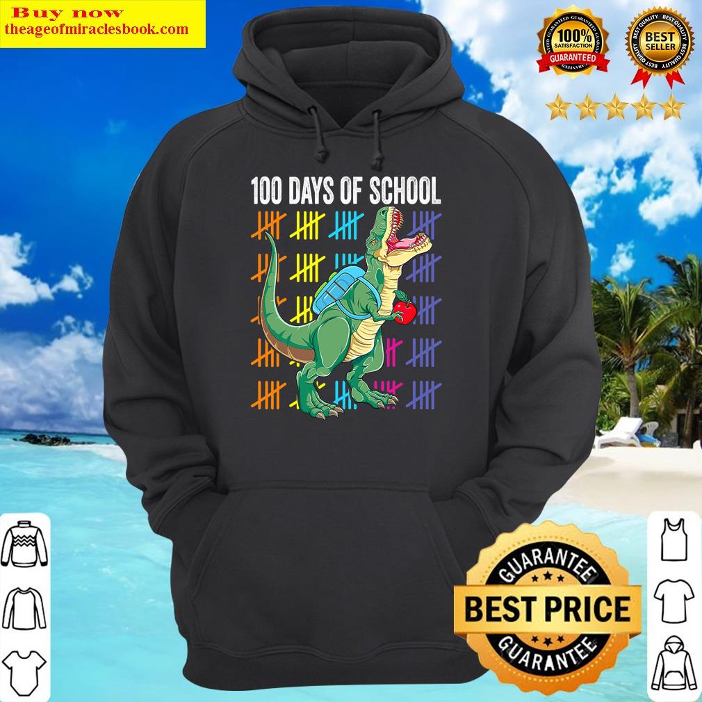 100th day of school for toddlers kids gift kids t rex hoodie