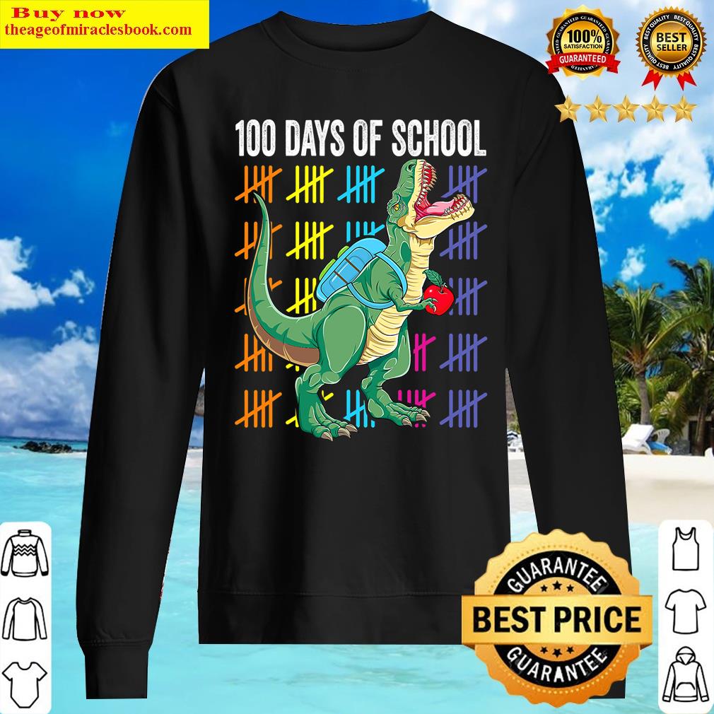 100th day of school for toddlers kids gift kids t rex version 6 sweater