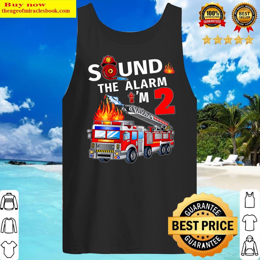 2nd Birthday Toddler Firefighter Fireman Party Costume Kids Premium Shirt Tank Top