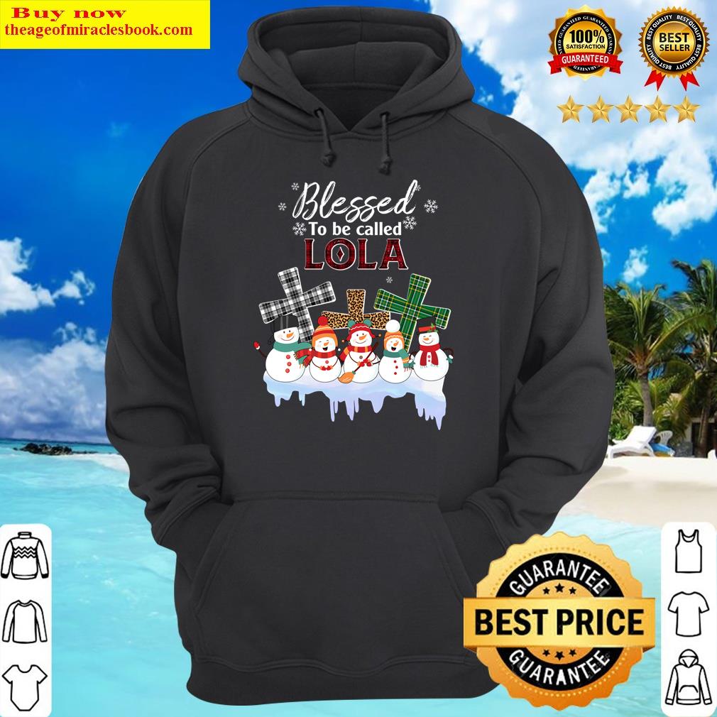 Blessed To Be Called Lola Cross Christmas Snowman Long Sleeve Shirt Hoodie