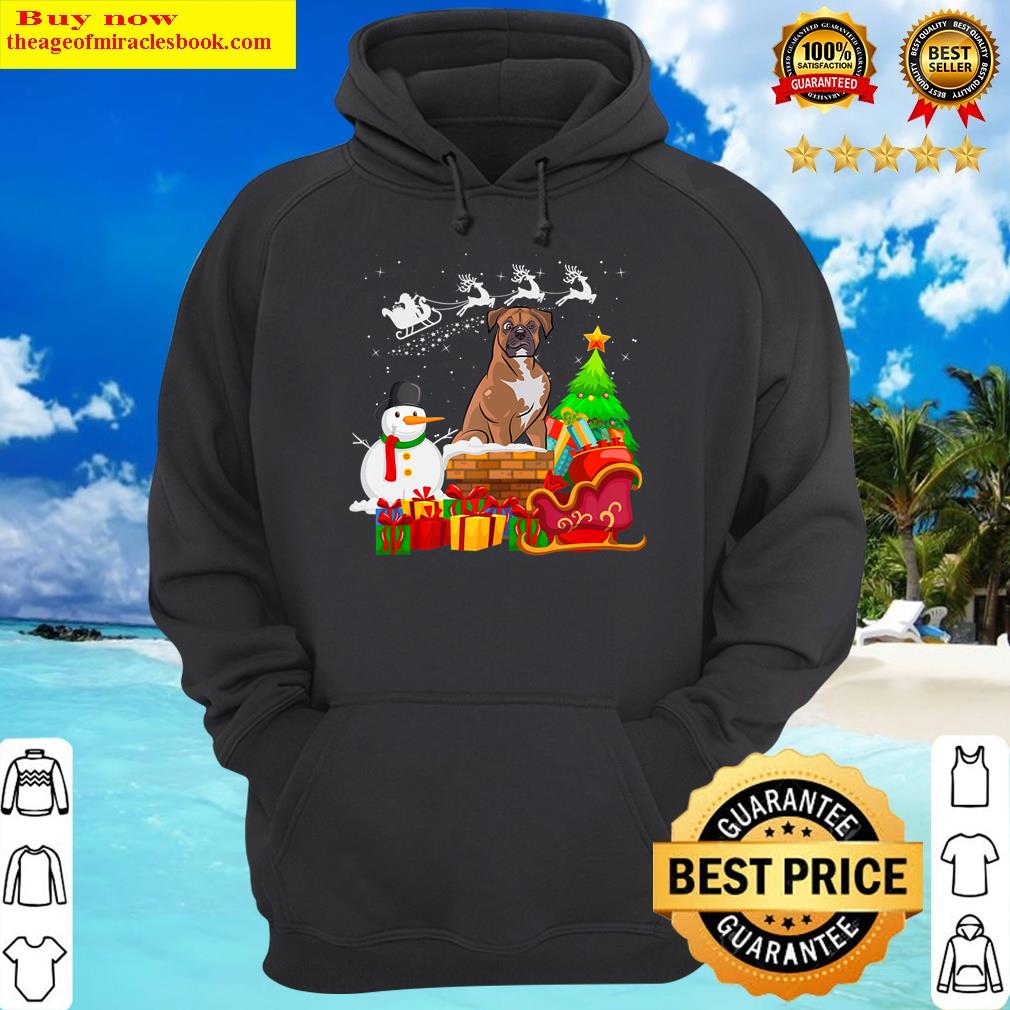 boxer funny christmas dog tank top hoodie