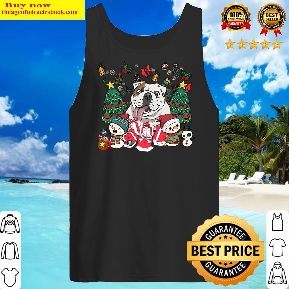 bulldog funny christmas dog long sleeve tank top