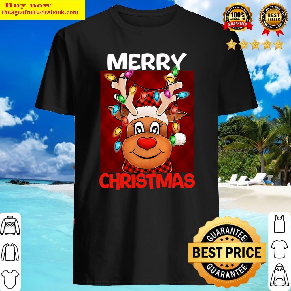 Christmas 2021 Outfit Reindeer Mask Matching Family Pajamas Copy Shirt
