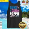 gender reveal guns or glitter poppie matching baby party tank top