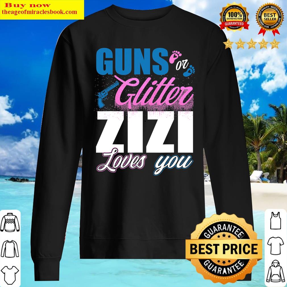 Gender Reveal Guns Or Glitter Zizi Matching Baby Party Shirt Sweater