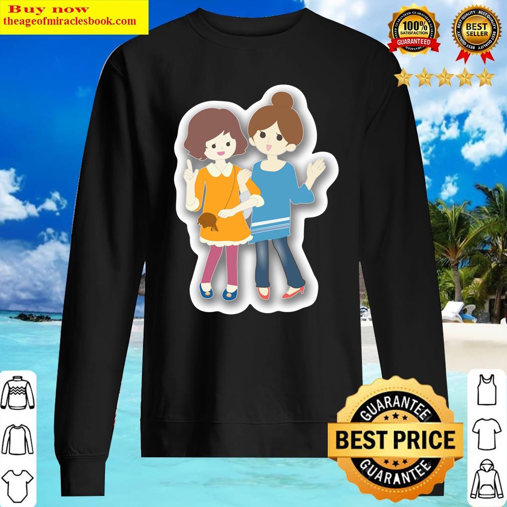 Girls Women Friends Couple Pair Two People Happy Classic Shirt Sweater
