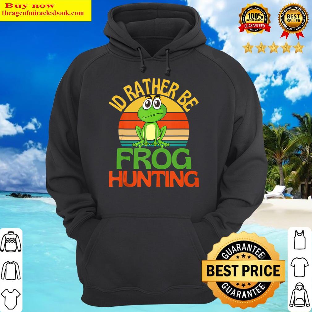 id rather be frog hunting cute frog lover tank top hoodie