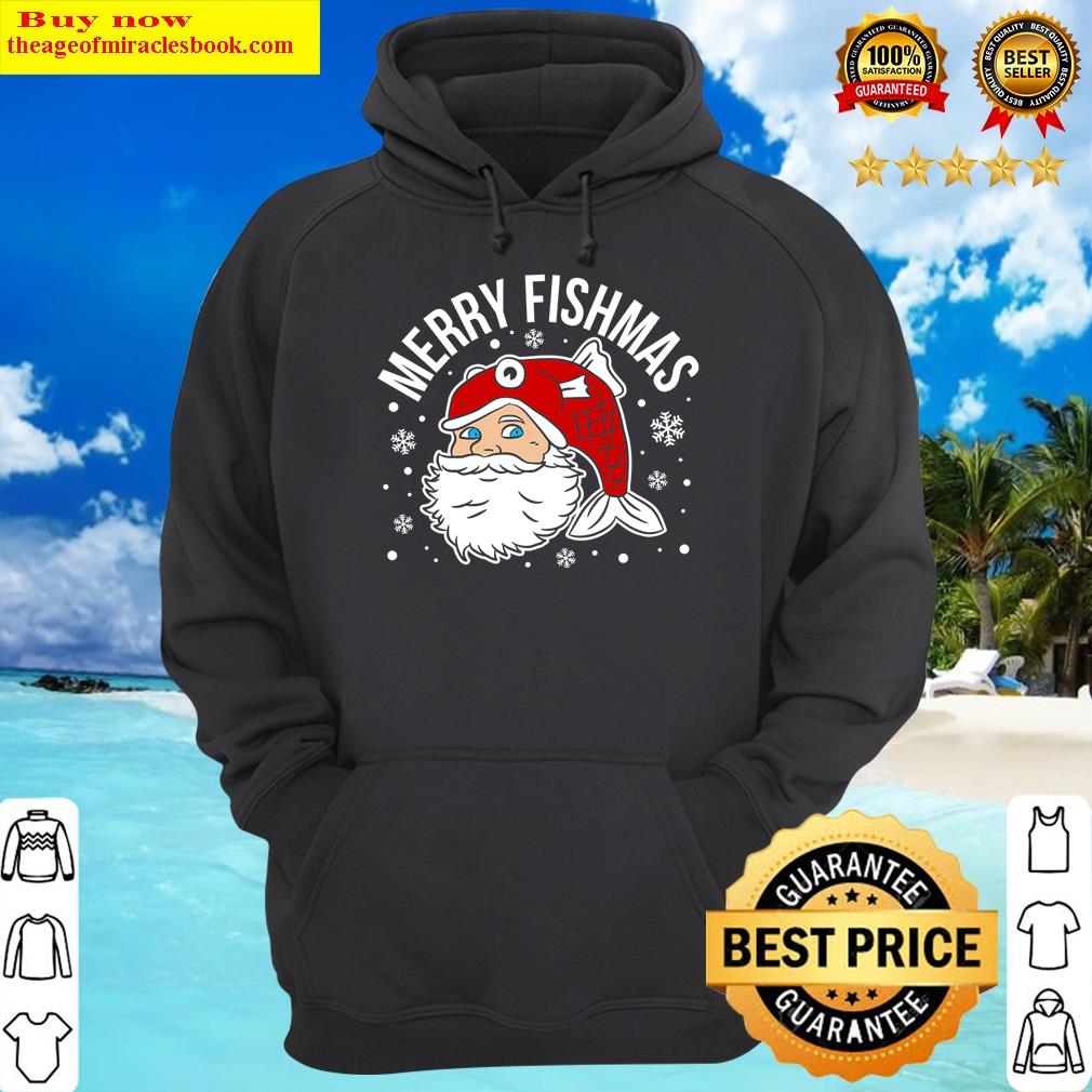 Merry Fishmas Fisherman Santa Xmas Fisher Christmas Fishing Shirt Hoodie