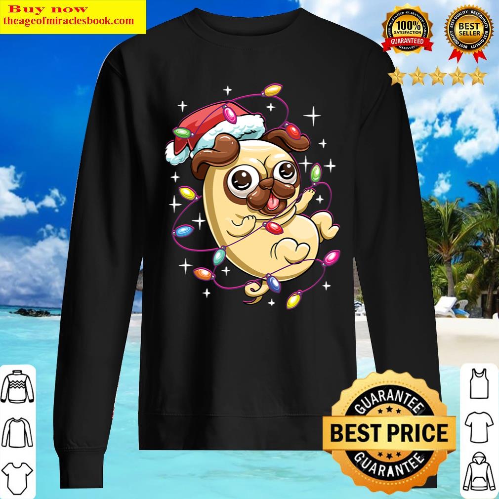 Pug Christmas Tree Doggie Lover Animal Pets Funny Dogs Fan Shirt Sweater