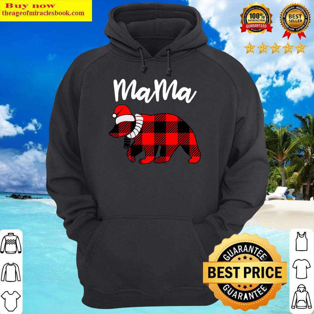 red plaid mama bear buffalo matching family pajama hoodie