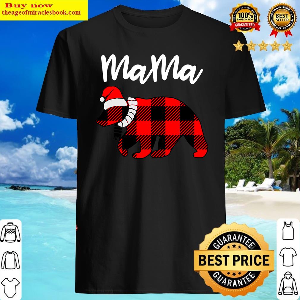 Red Plaid Mama Bear Buffalo Matching Family Pajama Shirt Shirt