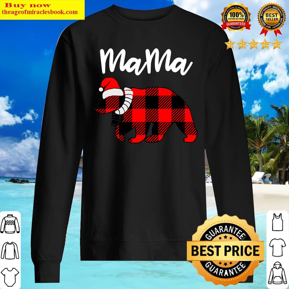 Red Plaid Mama Bear Buffalo Matching Family Pajama Shirt Sweater