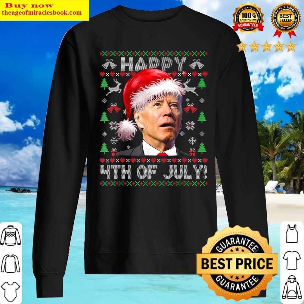 Santa Joe Biden Happy 4th Of July Ugly Christmas Shirt Sweater