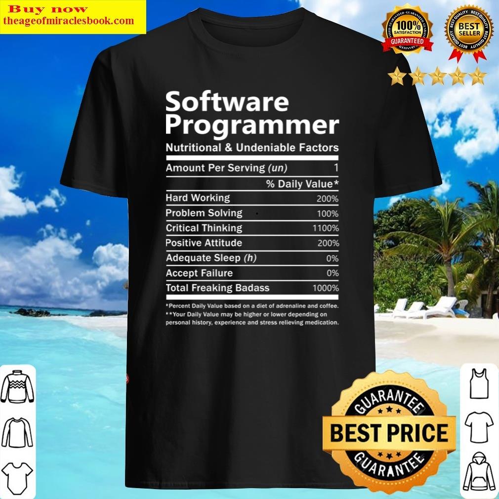 Software Programmer T – Nutritional And Undeniable Factors Gift Item Tee Shirt