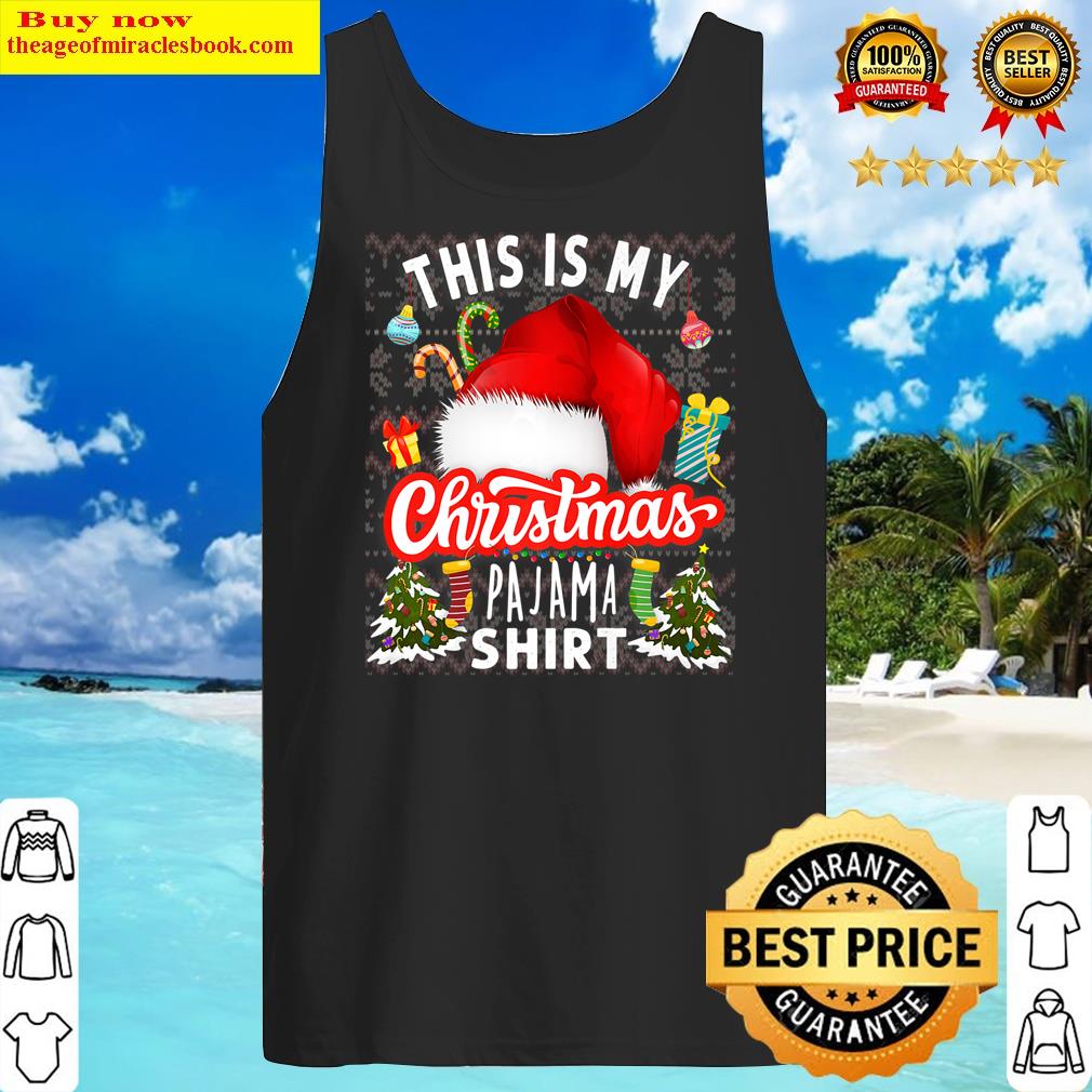 this is my christmas pajama for brother sister santa hat premium tank top