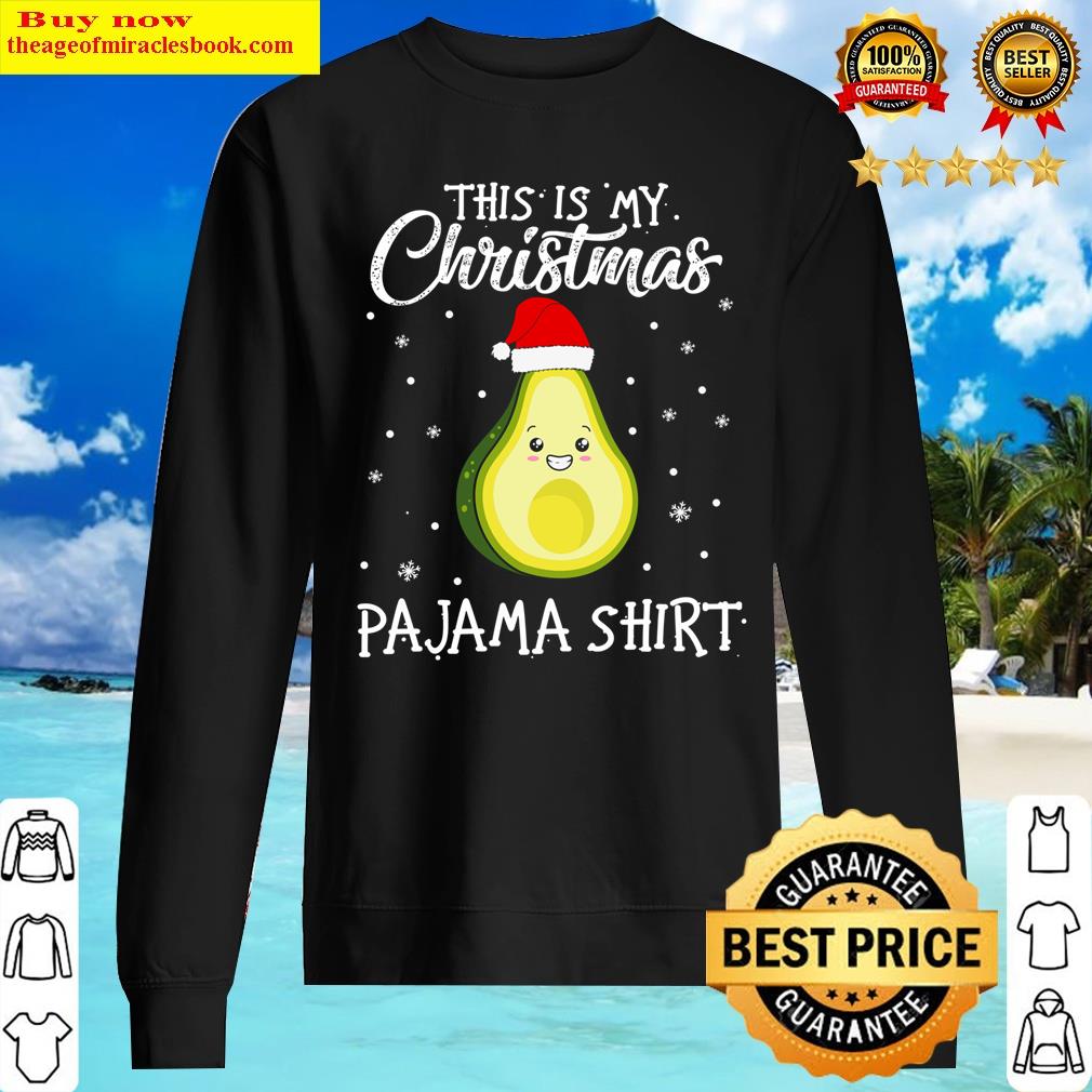 this is my christmas pajama santa avocado snow family xmas long sleeve sweater