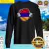 two hands ripping revealing flag of armenia sweater