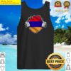 two hands ripping revealing flag of armenia tank top