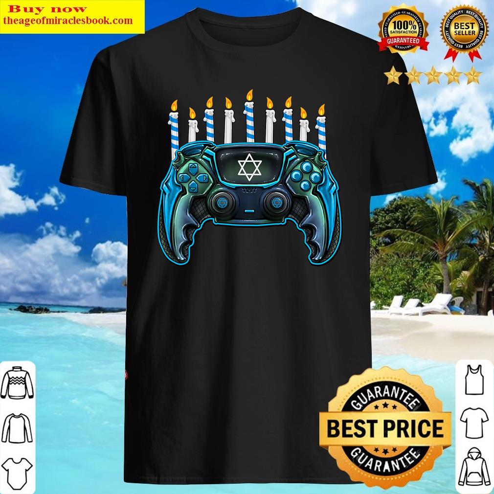Video Game Controller Gamer Hanukkah Menorah Kids Boys Mens Copy Shirt Shirt