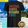 vintage awesome since december 2007 14th birthday retro shirt