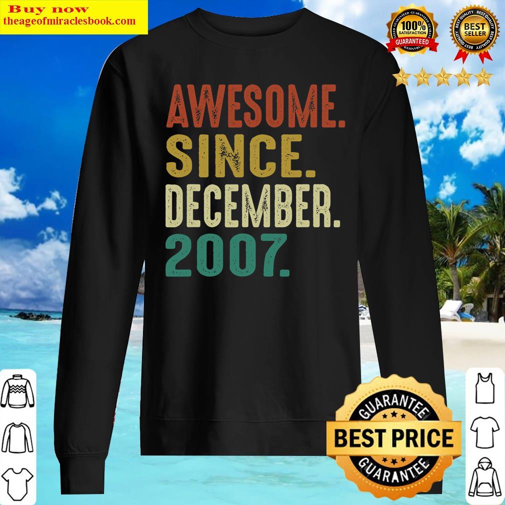 Vintage Awesome Since December 2007 14th Birthday Retro Shirt Sweater