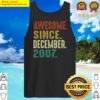 vintage awesome since december 2007 14th birthday retro tank top