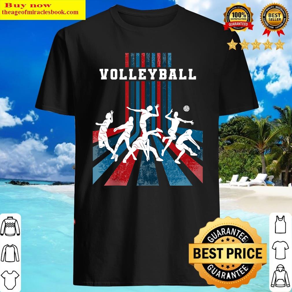 Volleyball Players With Retro Vintage Usa Flag Colors Tank Top Shirt Shirt