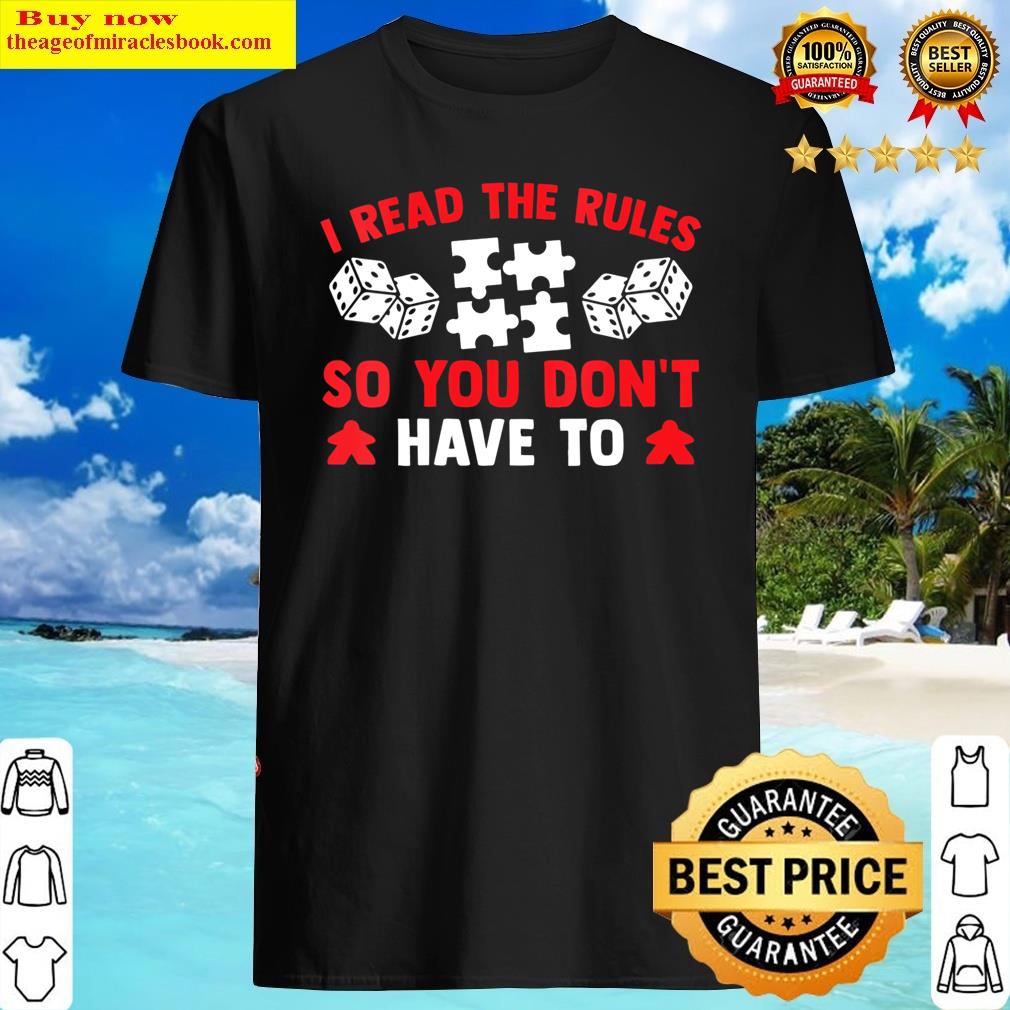 Womens Board Games I Read The Rules So You Don't Have To V-neck Shirt Shirt