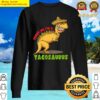 womens tacosaurus dino and tacos v neck sweater