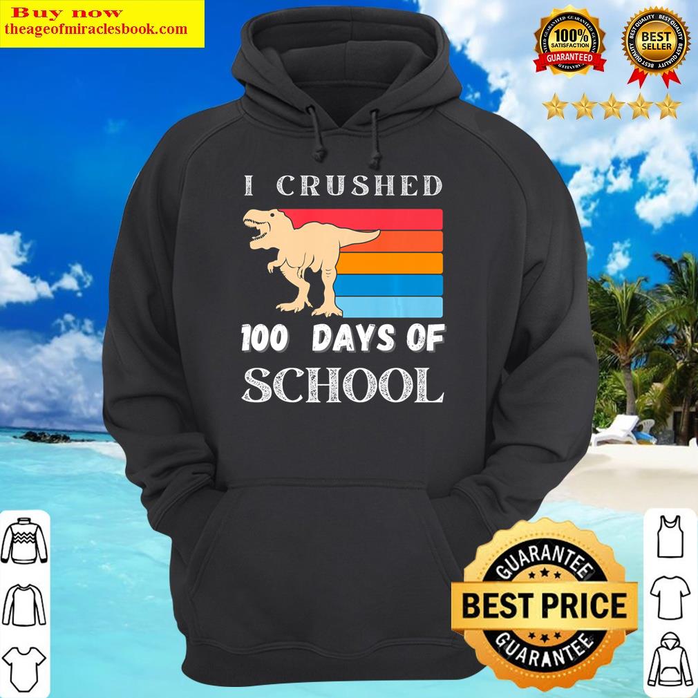 100 days of school dinosaur boys kids 100th day kindergarten hoodie