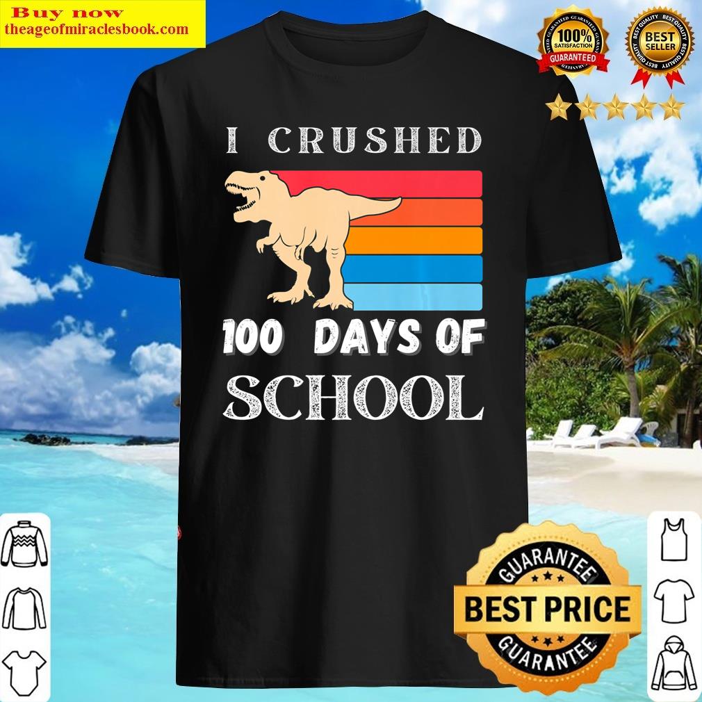 100 days of school dinosaur boys kids 100th day kindergarten shirt