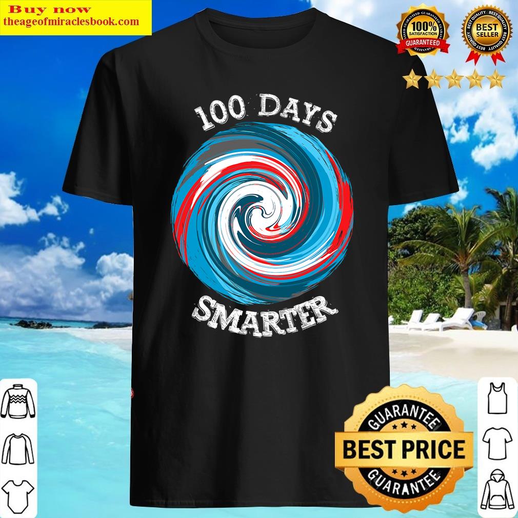 100 Days Smarter 100 Days Of School Us Flag Hand Drawn T-shirt Shirt