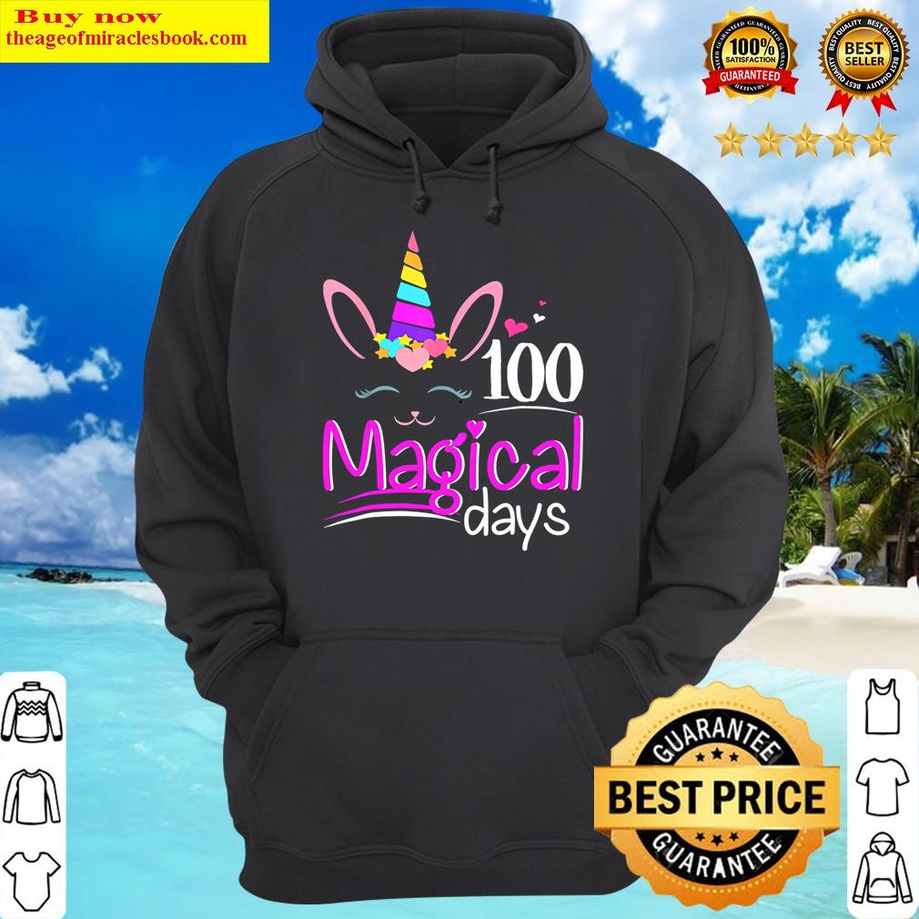 100 magical days unicorn 100th day of school gift girls kids hoodie