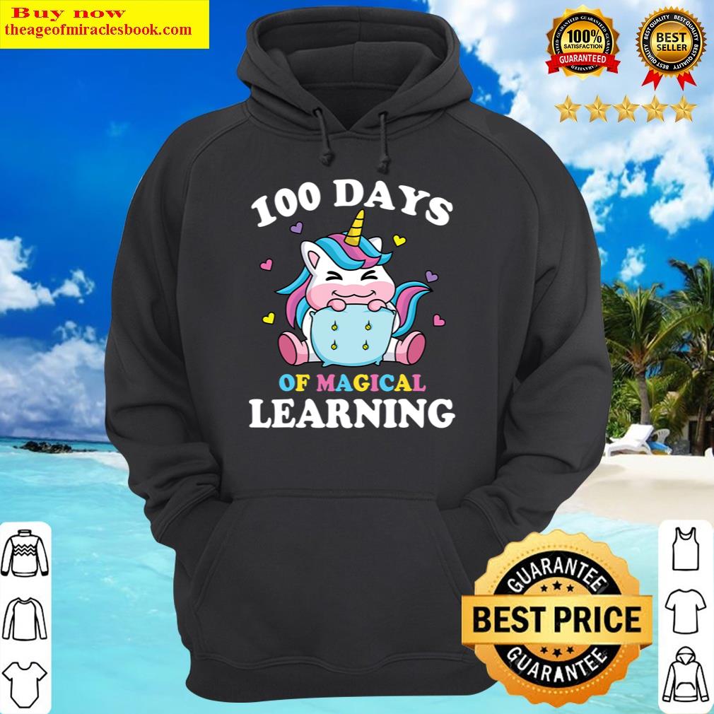 100th day of school unicon 100 days of magical learning hoodie
