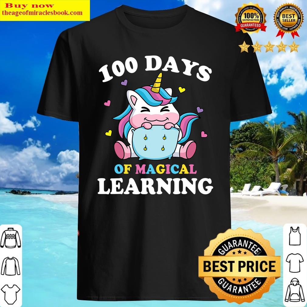 100th day of school unicon 100 days of magical learning shirt