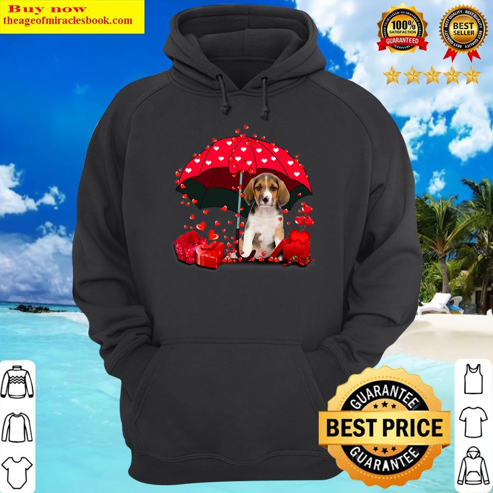beagle into red umbrella valentines day gifts hoodie