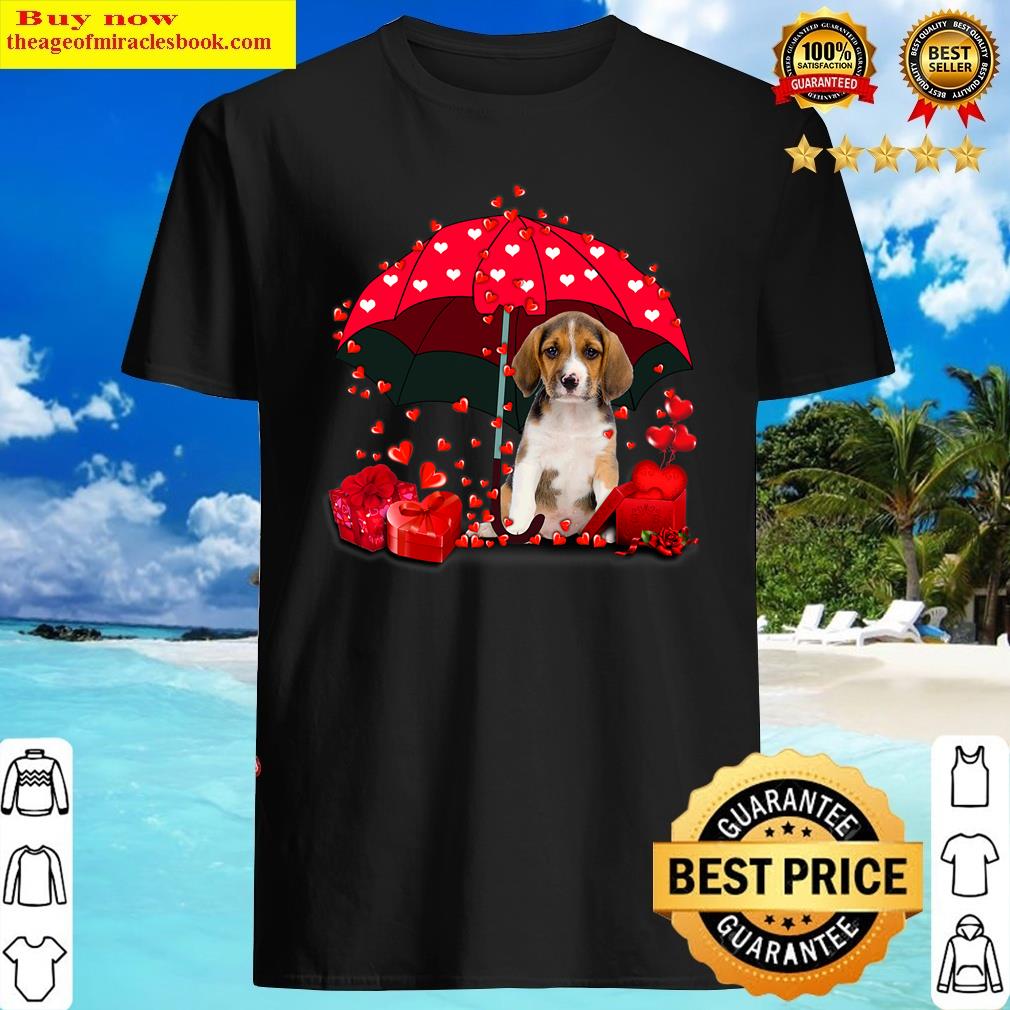 Beagle Into Red Umbrella Valentine’s Day Gifts Shirt