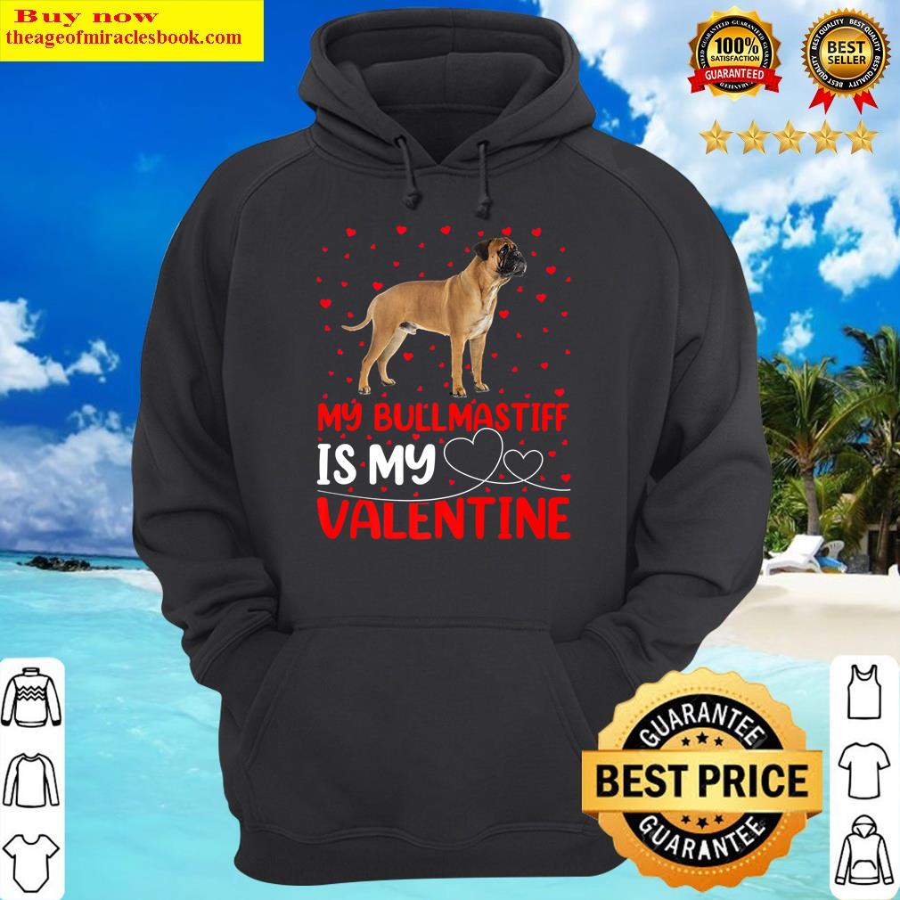 bullmastiff dog lover funny my bullmastiff is my valentine hoodie