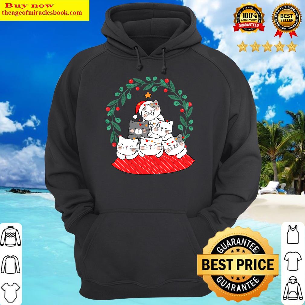cats christmas tree girls boys funny gifts hoodie