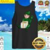 christmas elf with a gift in green clothes premium tank top