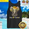 cute elephant with sunflower happy 100th day of school tank top