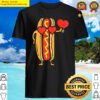 cute heart hot dog sausage bun food lover valentines day shirt