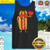 cute heart hot dog sausage bun food lover valentines day tank top